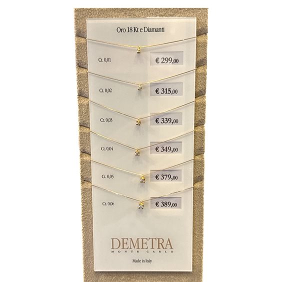 Necklace Demetra Woman ESSENTIAL in Yellow Gold Diamante 0.04 Ct 032.Q.004.Y.A2 - 032.Q.004.Y.A2
